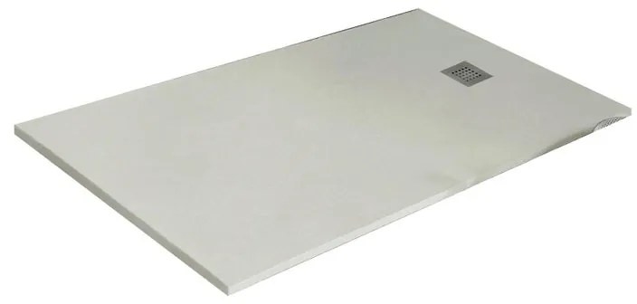 Piatto doccia in resina Strato bianco L 140 x L 70 x H 2.8 cm effetto pietra