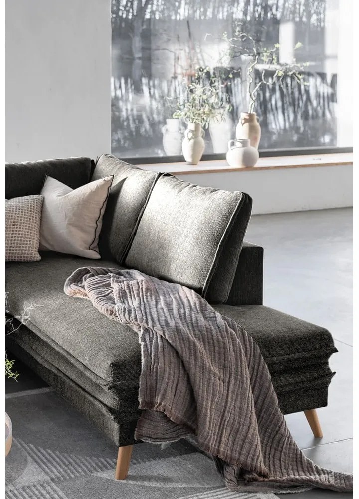 Divano letto angolare grigio scuro (angolo destro) Charming Charlie - Miuform