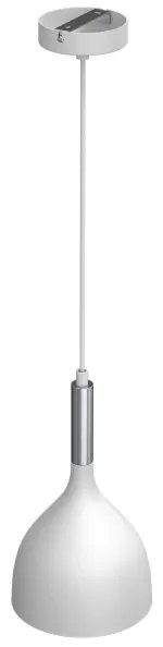 Lampadario a sospensione con filo NOAK 1xE27/15W/230V bianco/cromo