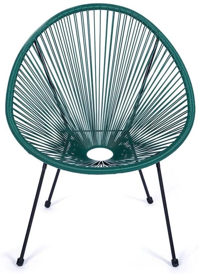 Poltrona da giardino verde in rattan artificiale Avocado - Bonami Selection