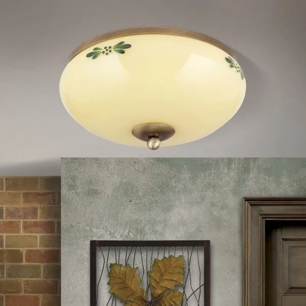 Orion DL 7-673 - Plafoniera LANDHAUS 2xE27/60W/230V diametro 28 cm bronzo/beige