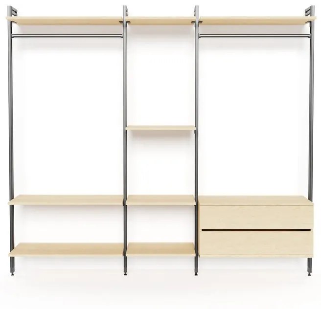 Kit cabina armadio PROJECT KIT GUARDAROBA 245X50CM INDUST in alluminio 245 x 220 x 50 cm marrone/antracite