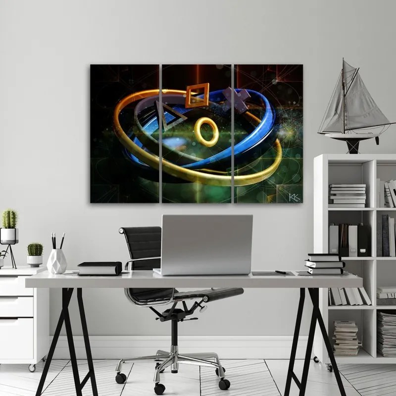 Quadro su tela 3  pannelli, Pulsanti per il controller  Dimensioni Tappeti 90x60