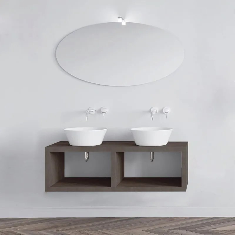 Mobile da bagno sotto lavabo Squer rovere chiaro L 120 x H 30 x P 46 cm, lavabo non incluso