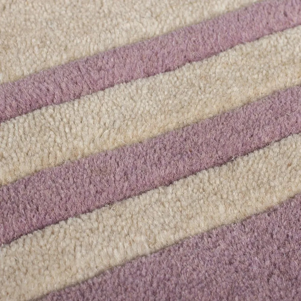 Tappeto in lana tessuto a mano di colore viola-naturale 160x230 cm Lois Scallop - Flair Rugs