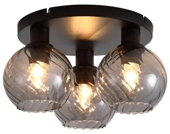 Searchlight 44521SM - Plafoniera RADIANCE 3xE27/60W/230V Ø 37,5 cm nero