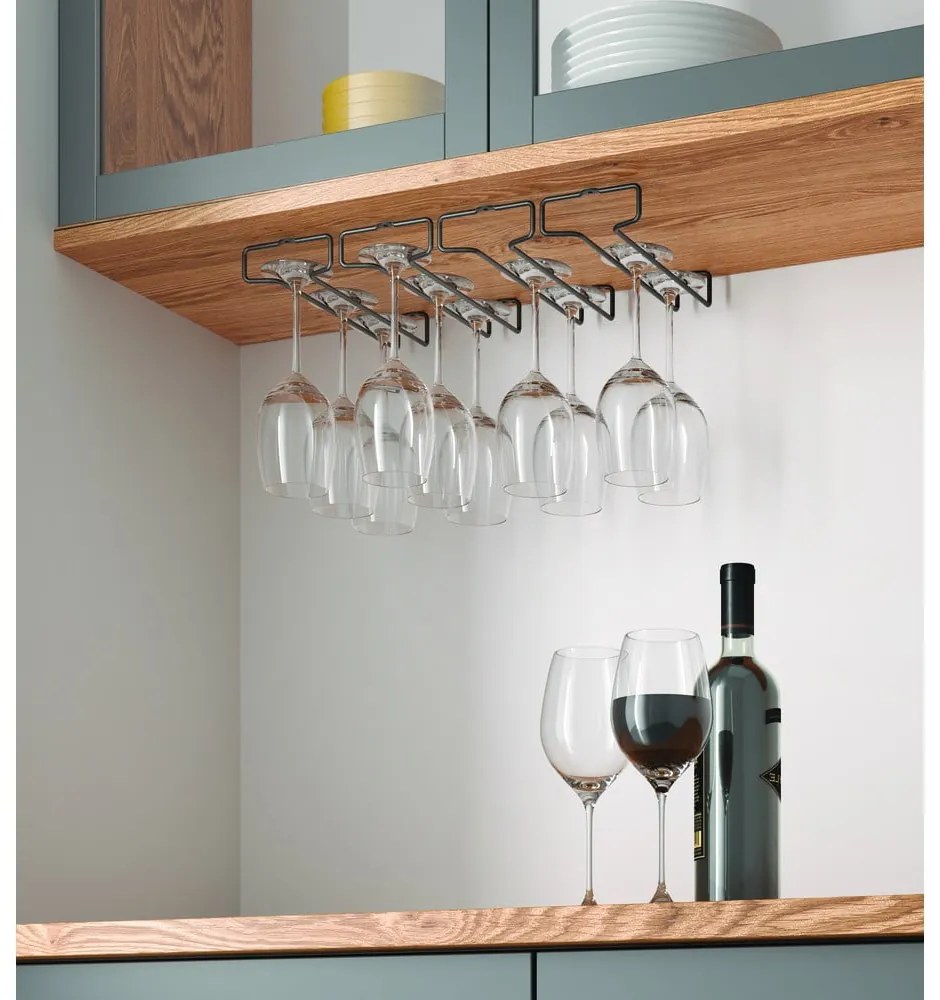 Set di 2 portabicchieri da vino in acciaio inox da parete Lava - Metaltex