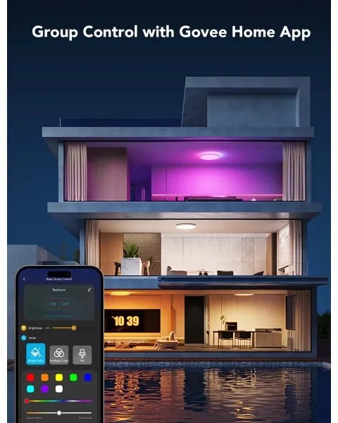 Govee - LED RGBICWW dimmerabile plafoniera LED/29W/230V Ø 30cm finitura opaca Wi-Fi