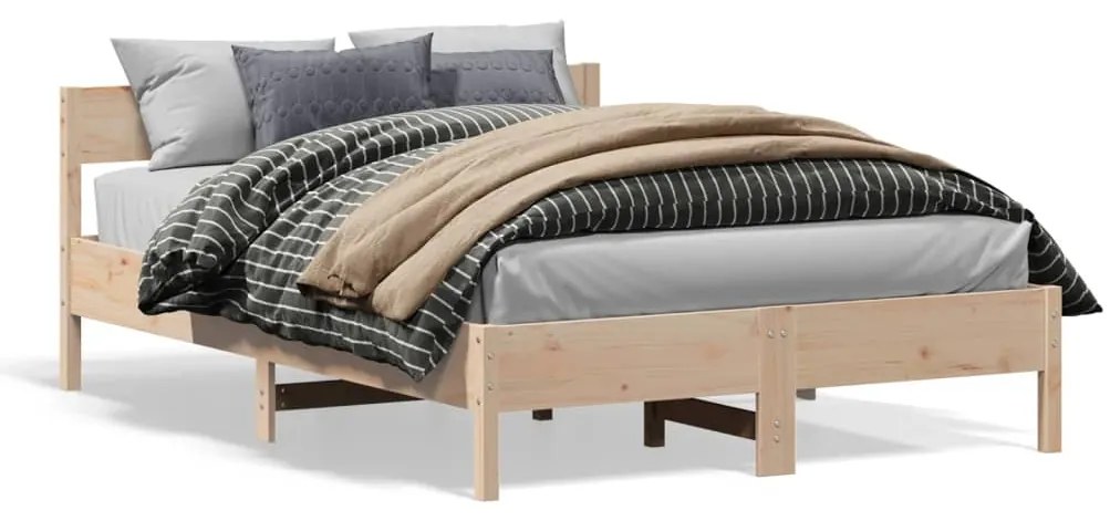 Letto Senza Materasso 140x200 Cm İn Legno Massello Di Pino /