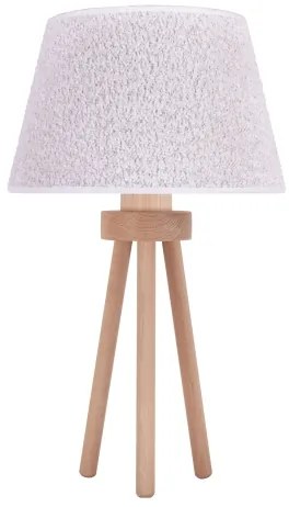 Duolla - Lampada da tavolo BOUCLE 1xE27/15W/230V diametro 28 cm bianco/legno