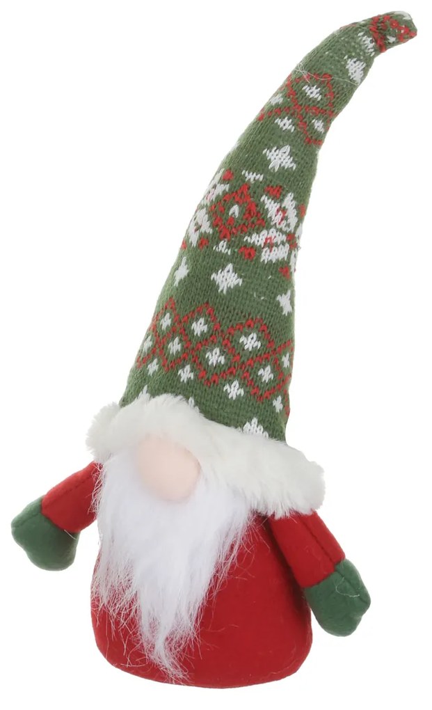 Gnomo Natale fermaporta 33 cm cappello verde