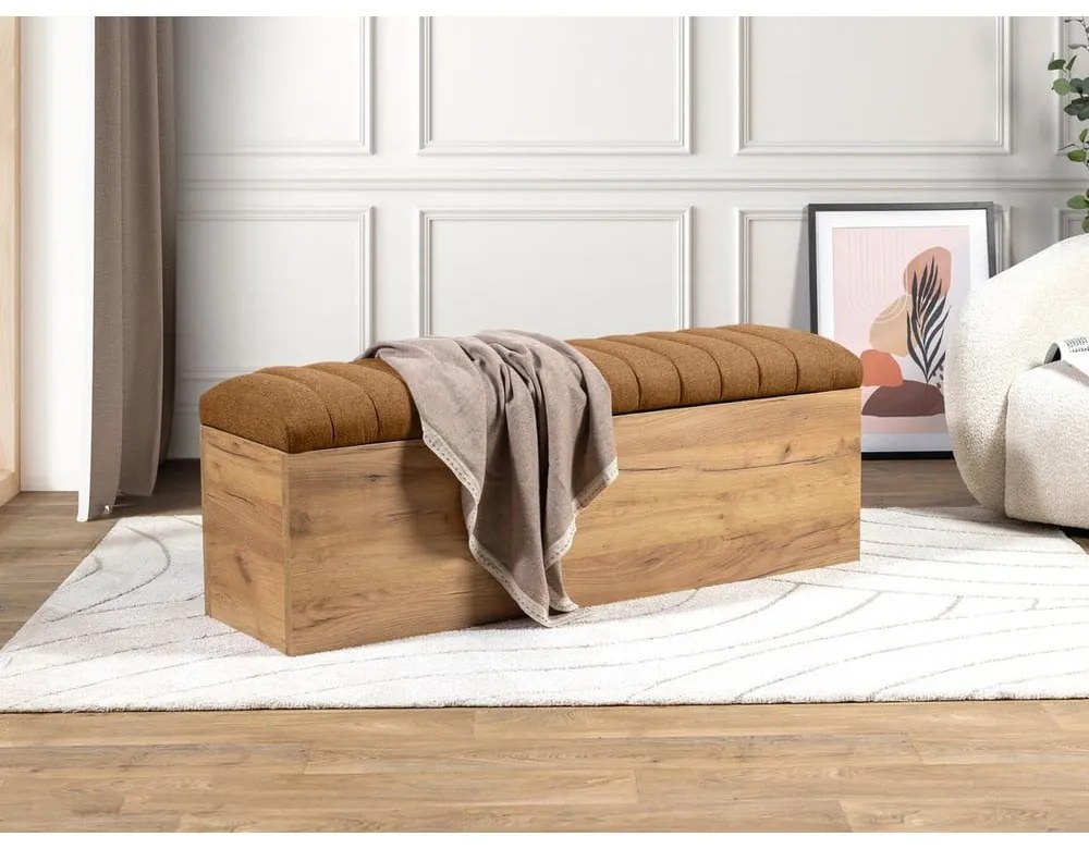 Panca in colore arancione e naturale Oceane - Bobochic Paris