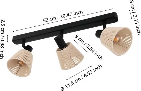 Eglo 44141 - Faretto SEAGARD 3xE14/40W/230V beige/nero