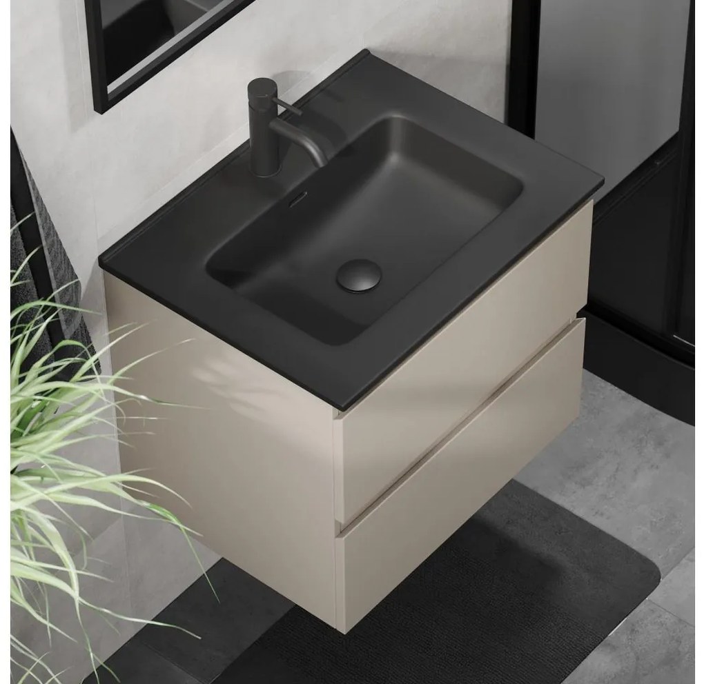 Mobile da bagno con lavabo CONOR 61 cm Marakesh/nero