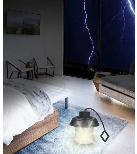 Grundig - Lanterna da campeggio LED/3xAA 3000/4500/6000K IP44 nera