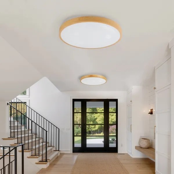 Brilagi-LED lampada dimmerabile GLASS POOL DOUBLE LED/80W/230V 60 cm, finitura effetto legno + telecomando