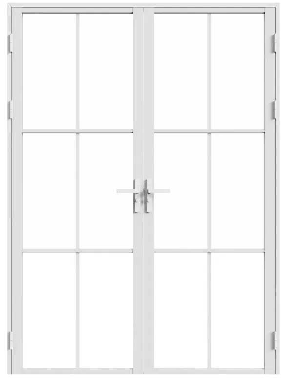 Blocco porta reversibile a due battenti 2 x H204 x L73 cm in Alluminio e Vetro temperato Bianco - SEROTO