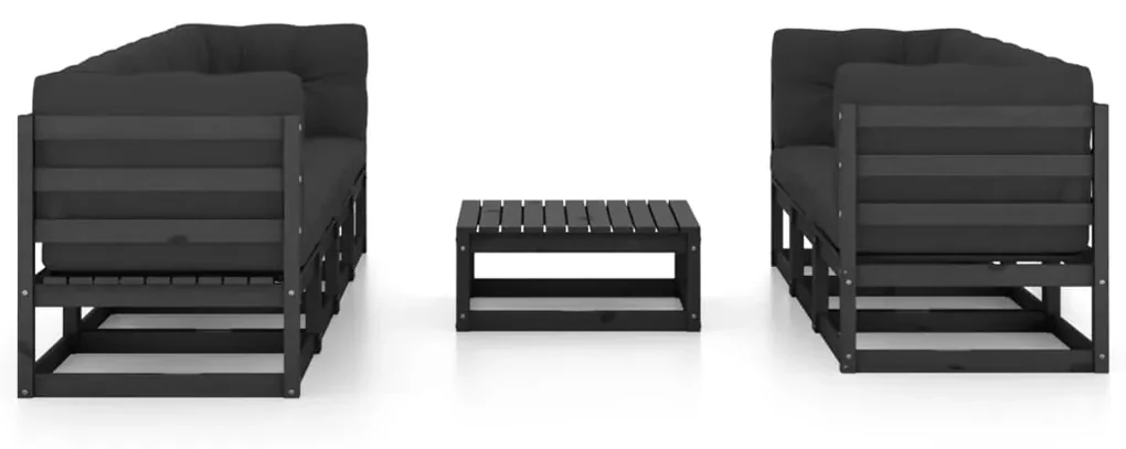 Set divani da giardino 8 pz con cuscini legno massello di pino