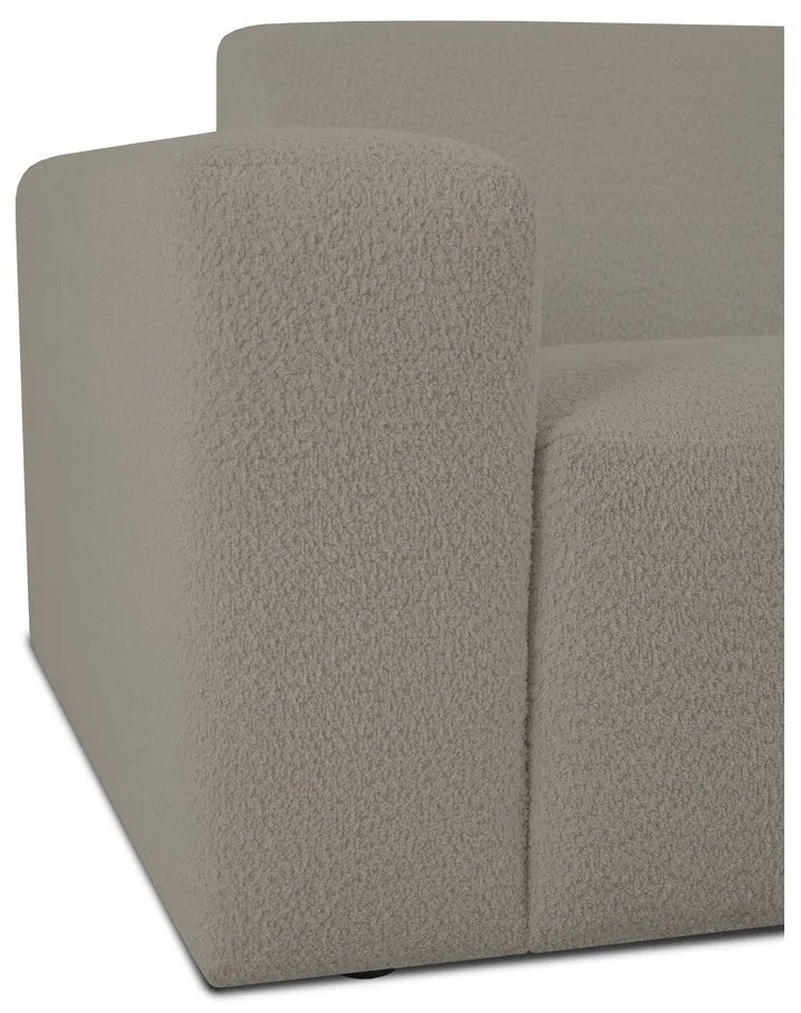 Divano angolare marrone chiaro in tessuto bouclé (angolo destro) Roxy - Scandic