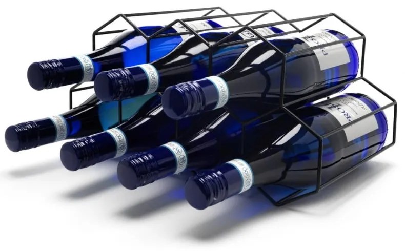 Portabottiglie in metallo nero - Leopold Vienna