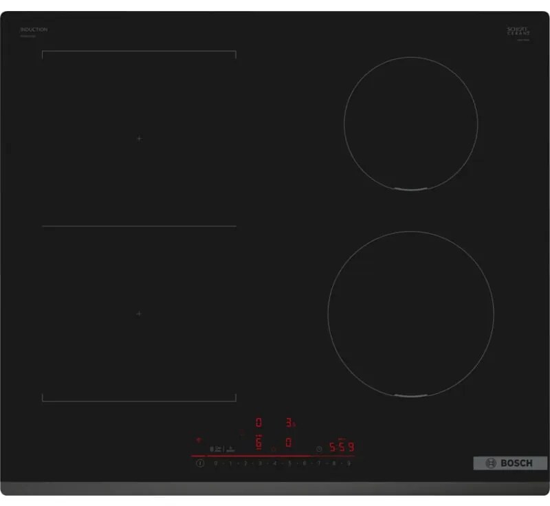 Bosch - Serie 6 PVS631HB1E. Colore del prodotto: Nero, Posizionamento dell'apparecchio: Da incasso, Dimensione della larghezza del piano cottura: 60