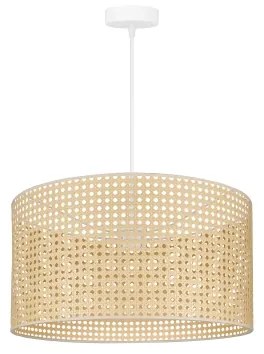 Duolla - Lampadario a sospensione con filo ROLLER RATTAN 1xE27/15W/230V diametro 45 cm beige