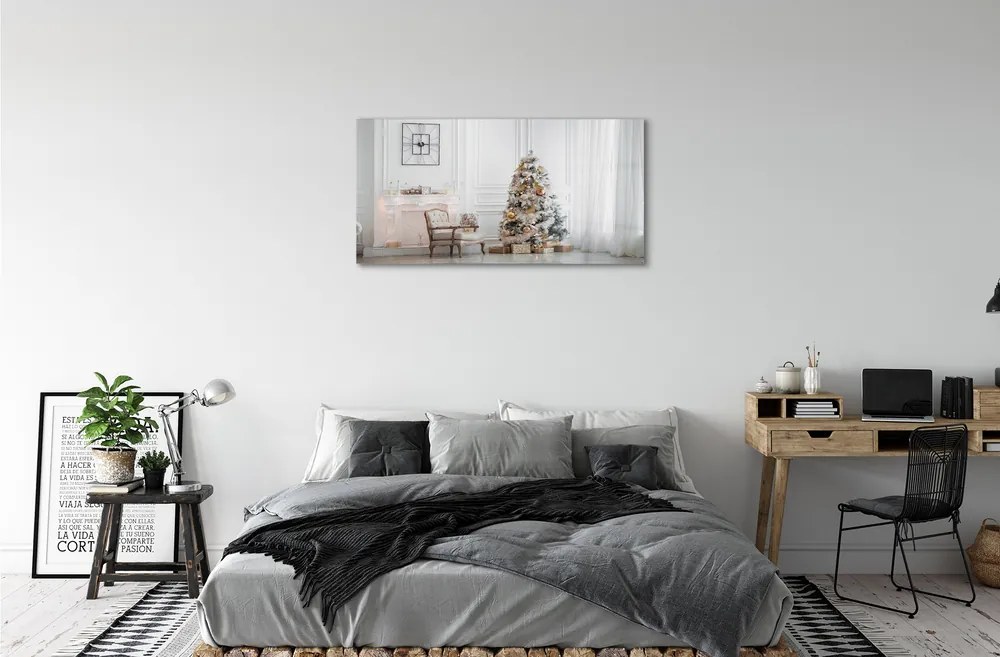 Quadro su vetro acrilico Decorazioni dell'albero di Natale 100x50 cm