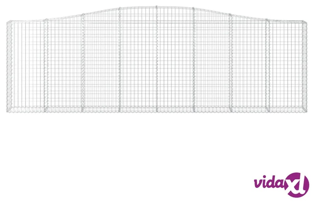 vidaXL Cesto Gabbione ad Arco 400x30x120/140 cm Ferro Zincato