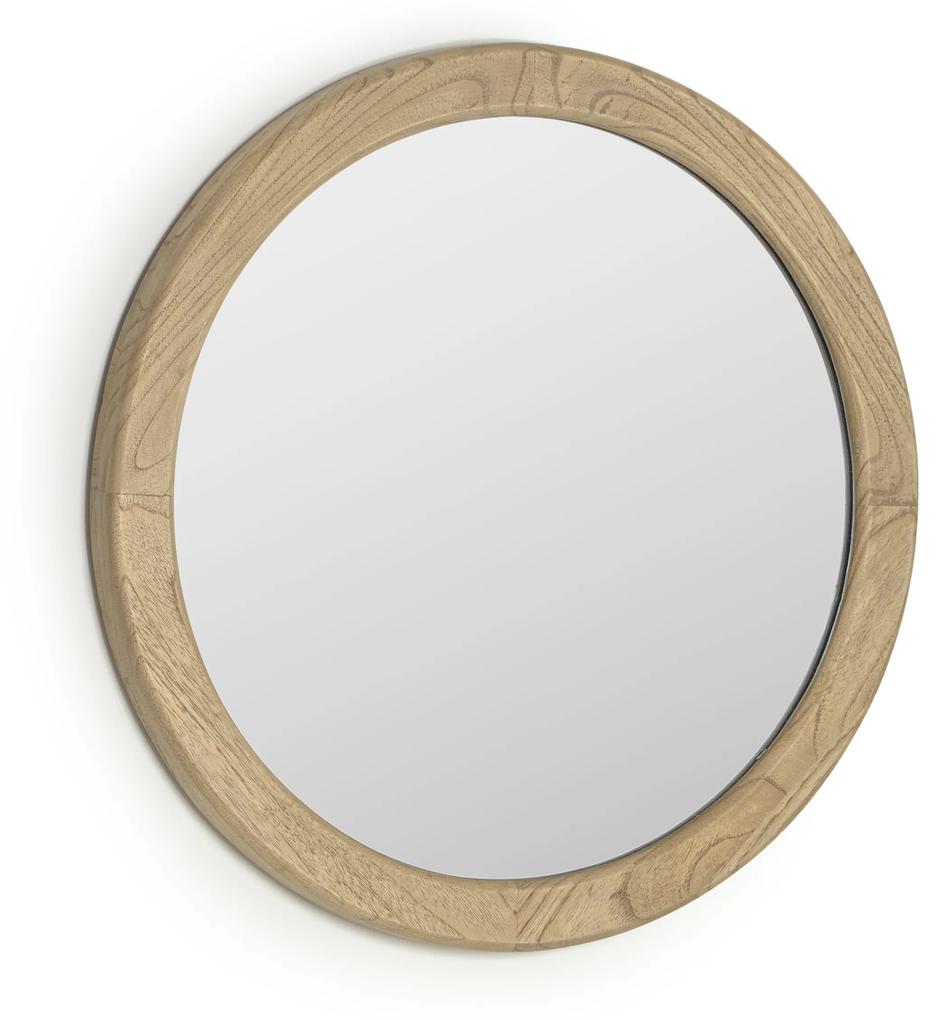 Kave Home - Specchio rotondo Alum in legno massello di mindi Ã˜ 50 cm