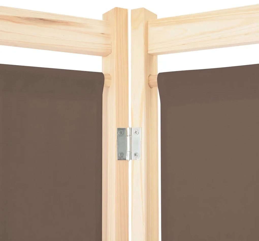 Divisorio a 5 pannelli marrone 200x170x4 cm in tessuto