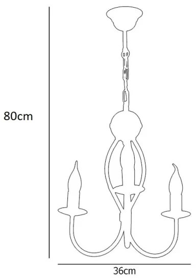 Lampadario a sospensione con catena ARTHUR 3xE14/40W/230V