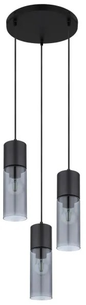 Globo 21000-3HB - Lampadario a sospensione con filo ANNIKA 3xE27/25W/230V diametro 30 cm nero