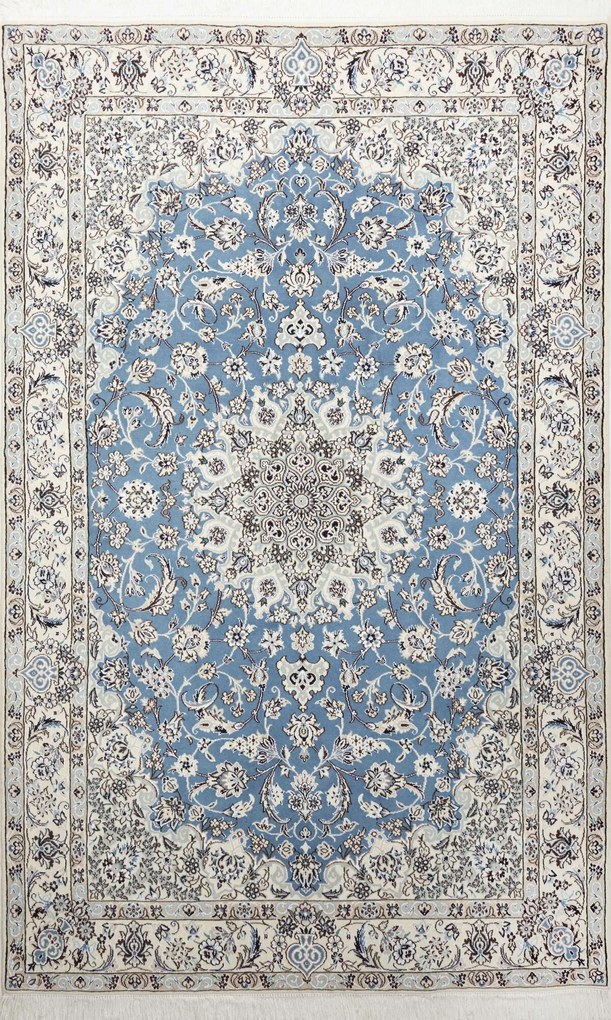 Nain Tappeto persiano 150x240 Blu (Iran) Annodato A Mano