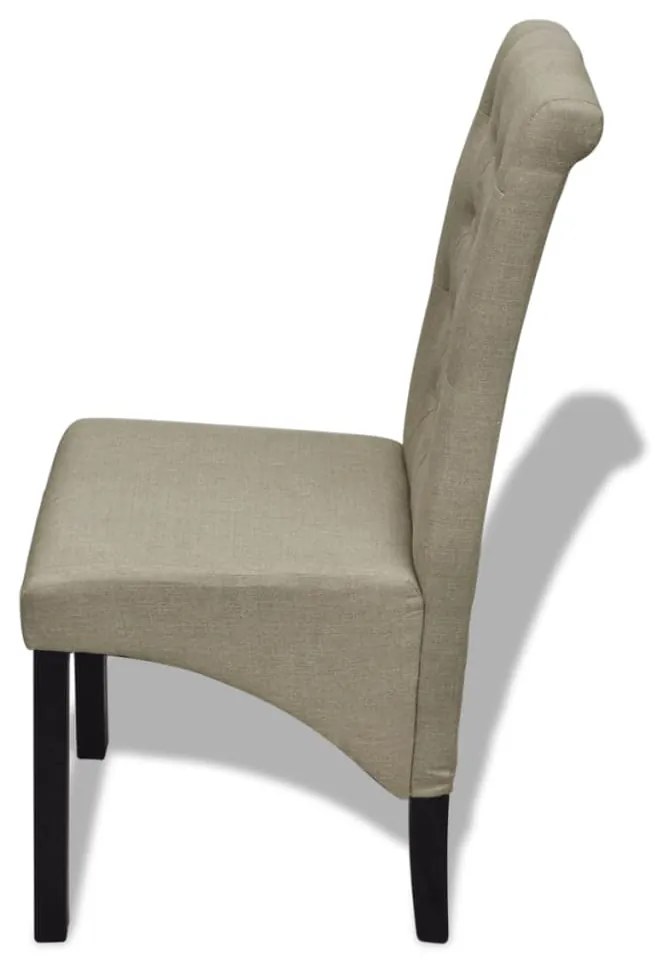 Sedie da pranzo 2 pz beige in tessuto