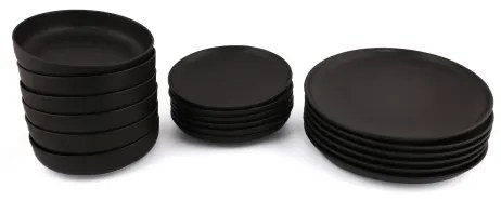 Set da tavola 18 pezzi nero/porcellana