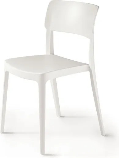 Sedia impilabile da giardino in polipropilene - FRA Bianco 2 pezzi