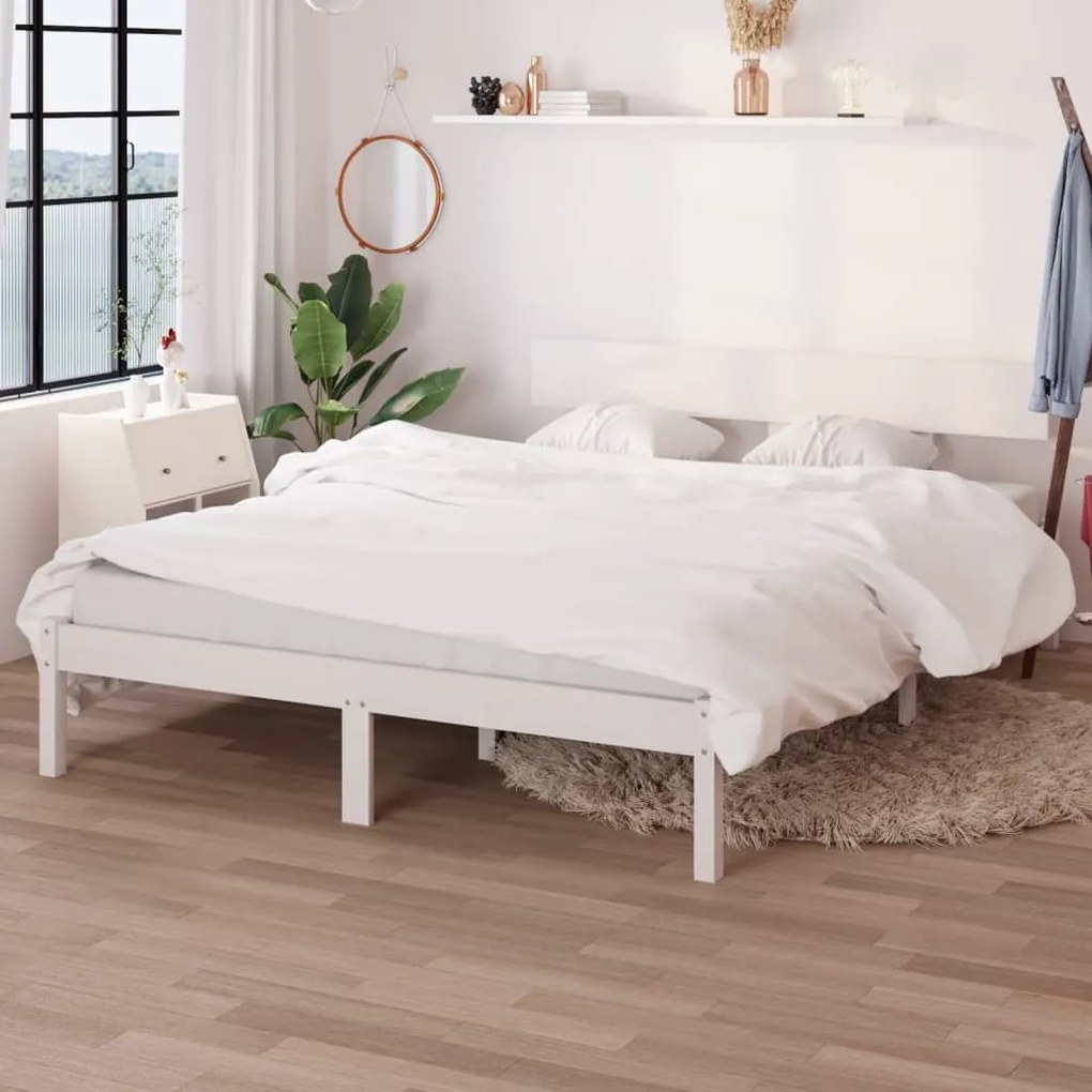 Giroletto Bianco İn Legno Massello Di Pino 140x200 Cm /