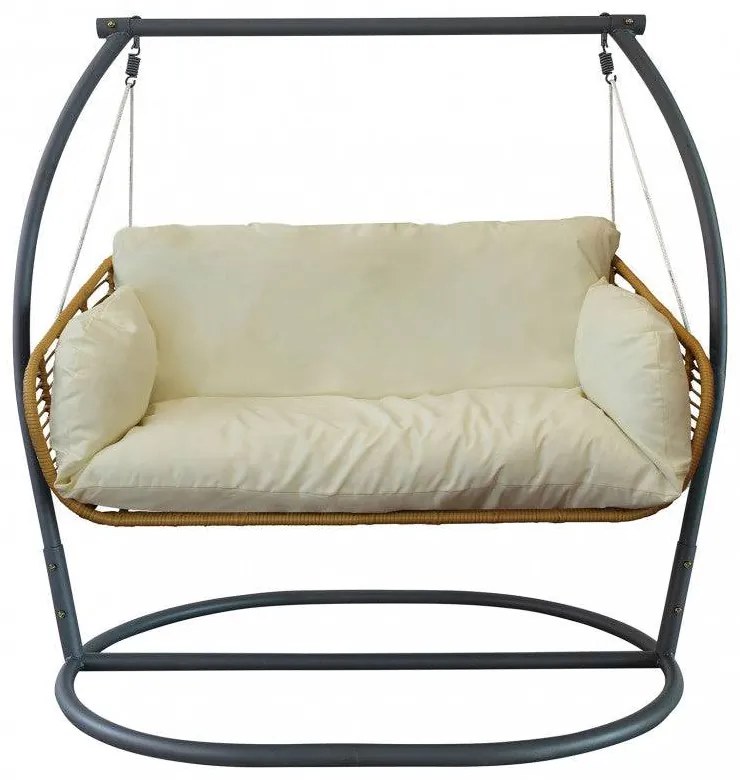 Poltrona Relax Dondolo Glasgow 2 Posti - Metallo e Wicker