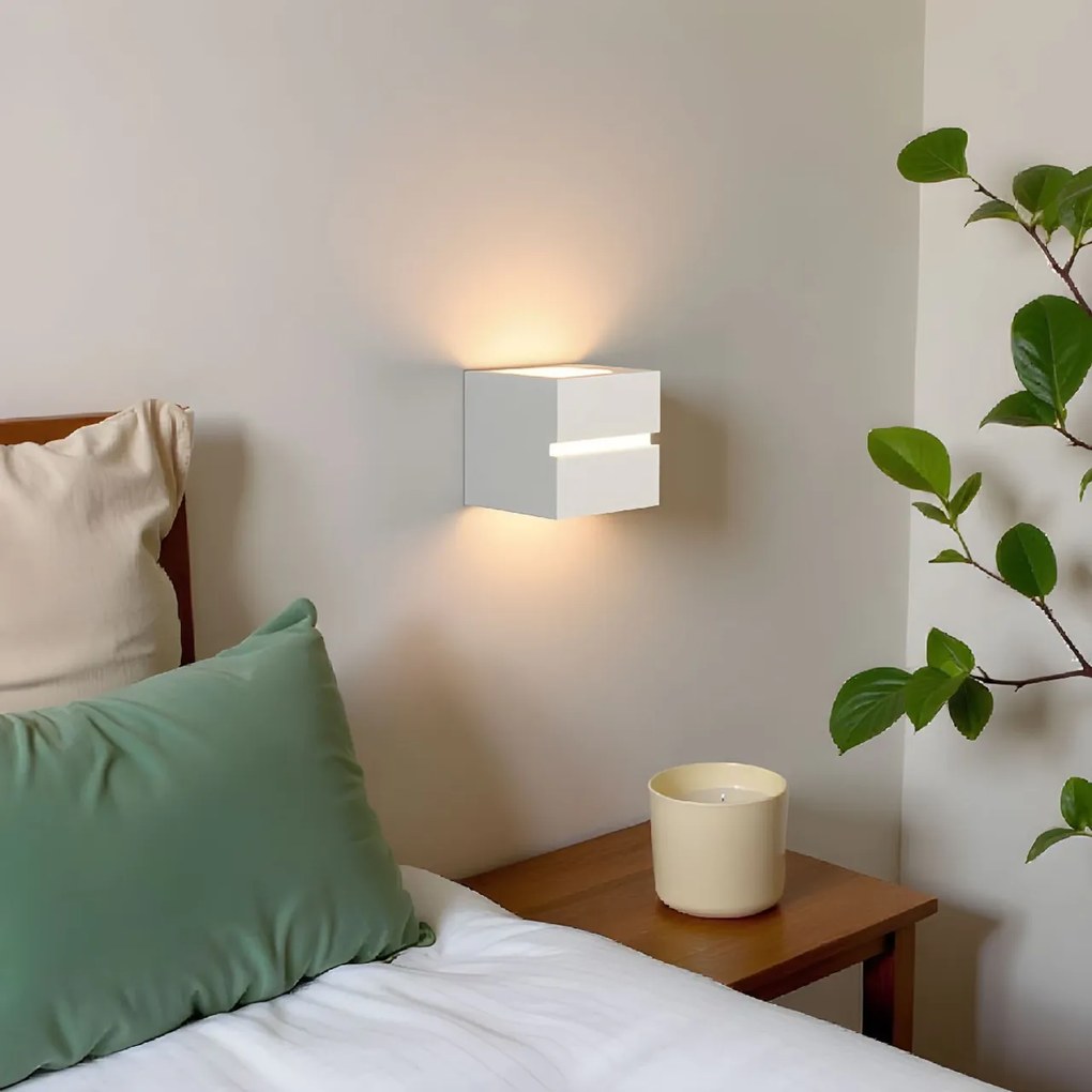 Applique da Parete in Gesso Pitturabile LEO LINE E27 da interno