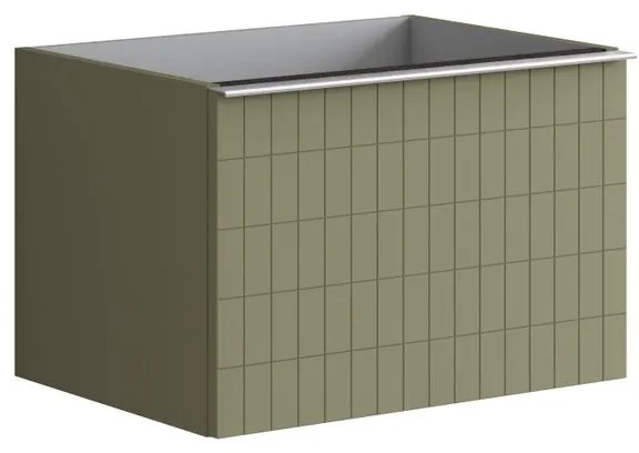 Mobile da bagno sospeso sotto lavabo L 60 x H 40 x P 45.5 cm verde laccato opaco, 1 cassetto Pixel grid