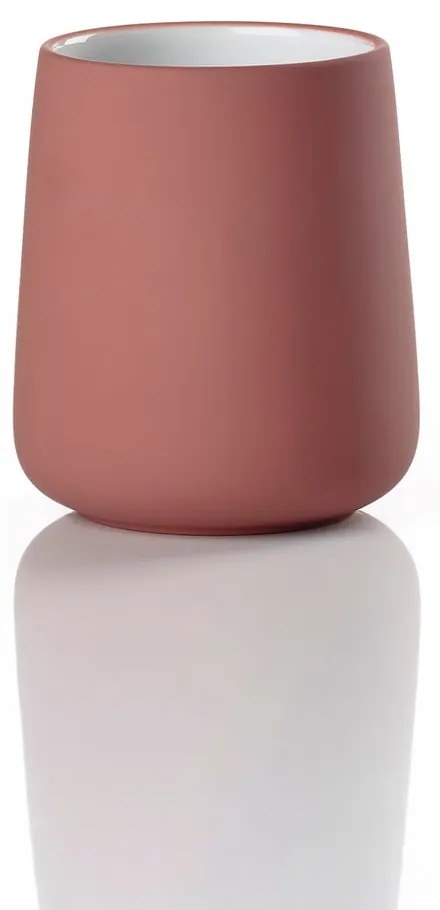 Tazza di terracotta rossa per spazzolini da denti Nova - Zone