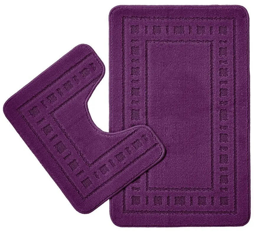 Set di tappetini per il bagno viola scuro 2 pz per WC 50x80 cm Armoni – Catherine Lansfield