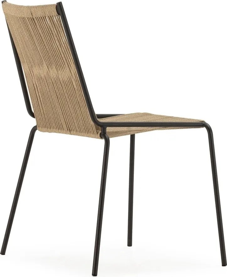 Sedie da pranzo in set beige in metallo impilabili 2 pz Emily – Marckeric