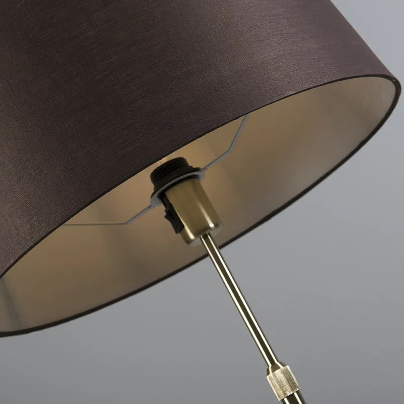 Lampada da terra oro/ottone con paralume marrone 45 cm regolabile - Parte