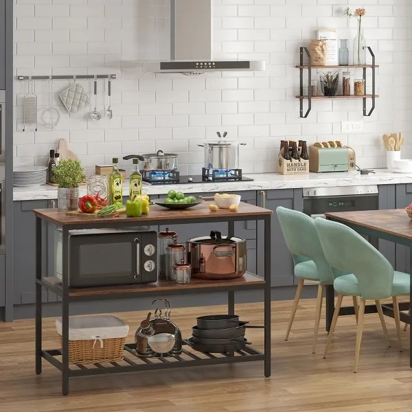 Scaffale da cucina a ripiani MARGE, marrone/nero