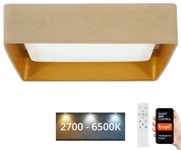 Brilagi-LED Lampada dimmerabile VELVET SQUARE LED/36W/230V Wi-Fi Tuya+telecomando beige