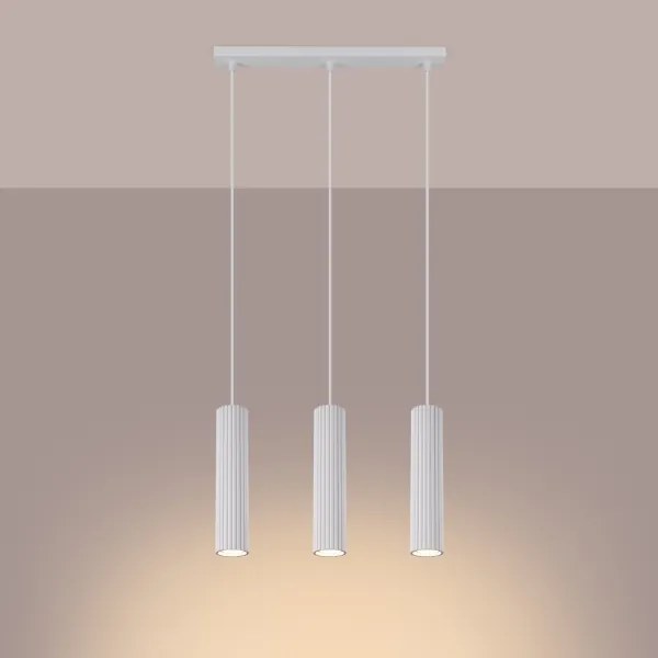Sollux SL.1537 - Lampadario a sospensione con filo KARBON 3xGU10/10W/230V bianco