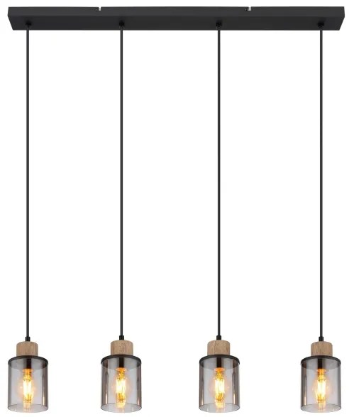 Globo 15707-4H - Lampadario a sospensione con filo REID 4xE27/15W/230V