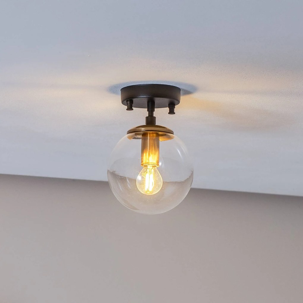 Plafoniera soffitto Atmaca 10205 Opviq, dimmerabile, Bronzo / Ottone antico, Soggiorno / Sala da pranzo, Vetro, Plafoniera