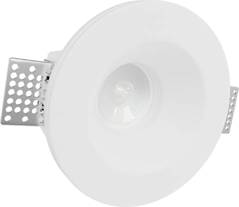 Portafaretto Rotondo Ø130x45mm GU10 in Gesso Pitturabile